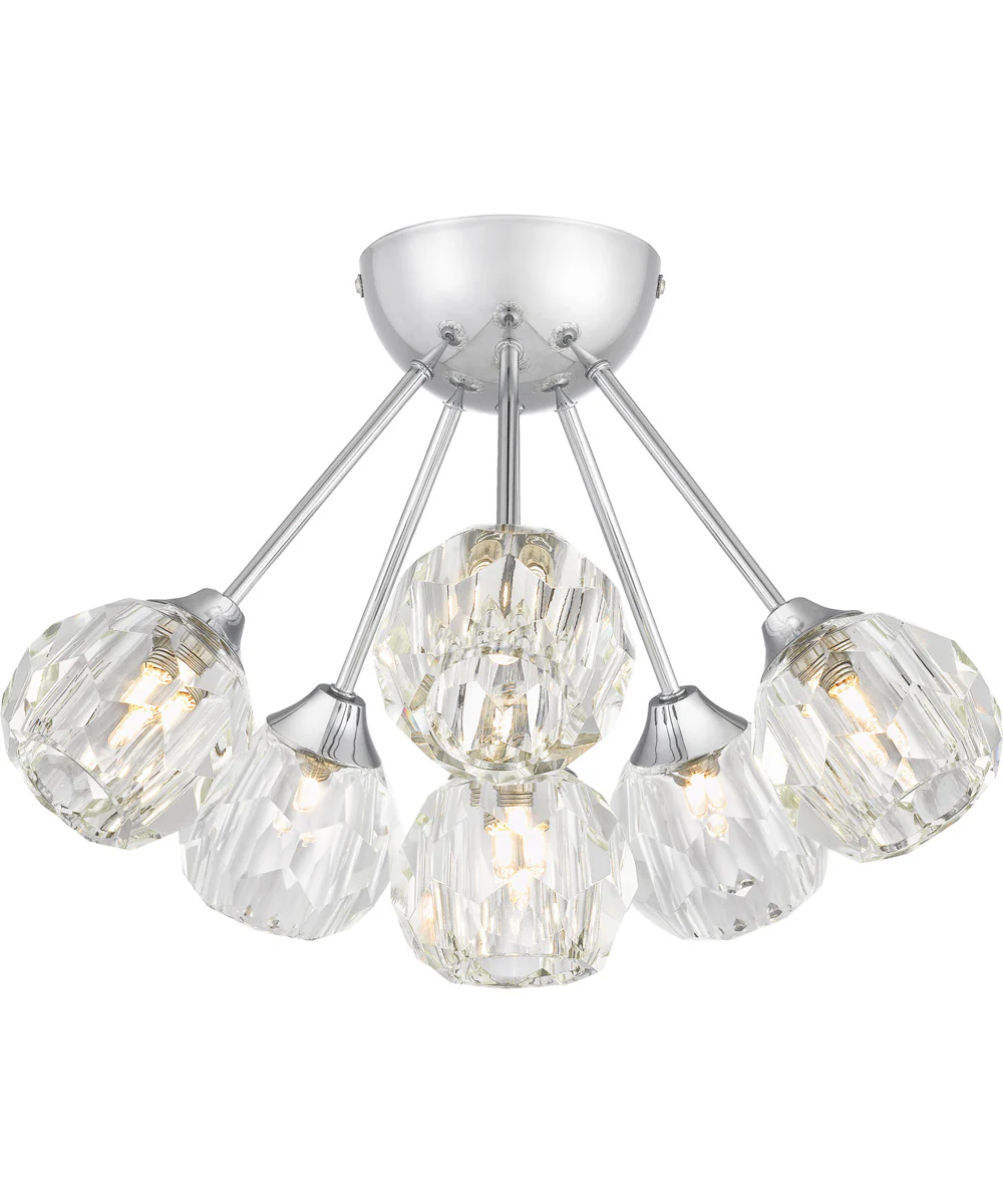 Spellbound 6-light Semi Flush Mount Polished Chrome - Image 4