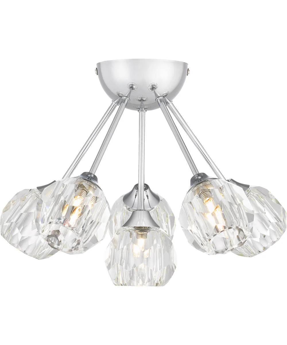Spellbound 6-light Semi Flush Mount Polished Chrome - Image 5