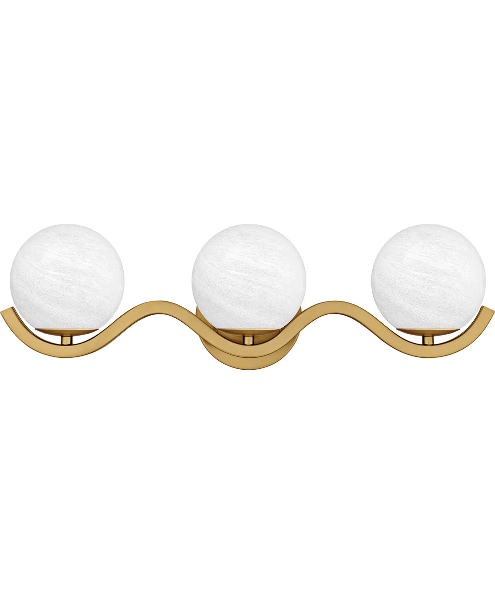 Spherical Large 3-light Bath Light Aged Brass - Image 2
