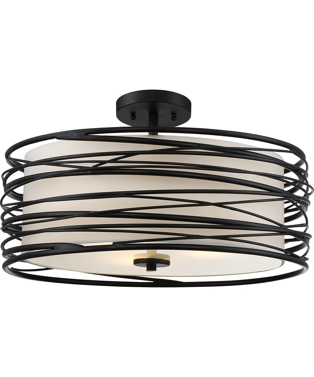 Spiral 3-light Semi Flush Mount Mystic Black - Image 2