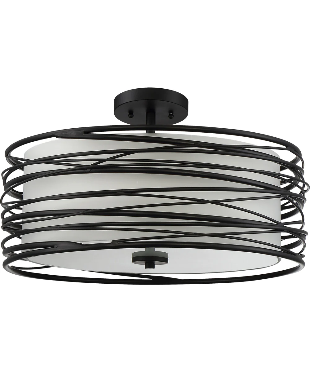 Spiral 3-light Semi Flush Mount Mystic Black - Image 3