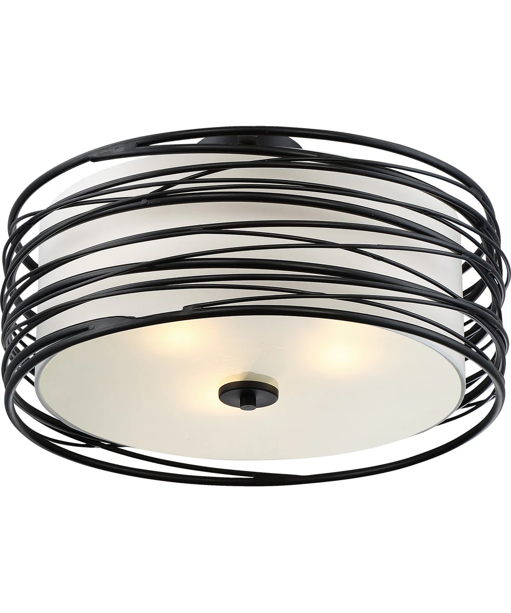 Spiral 3-light Semi Flush Mount Mystic Black - Image 4