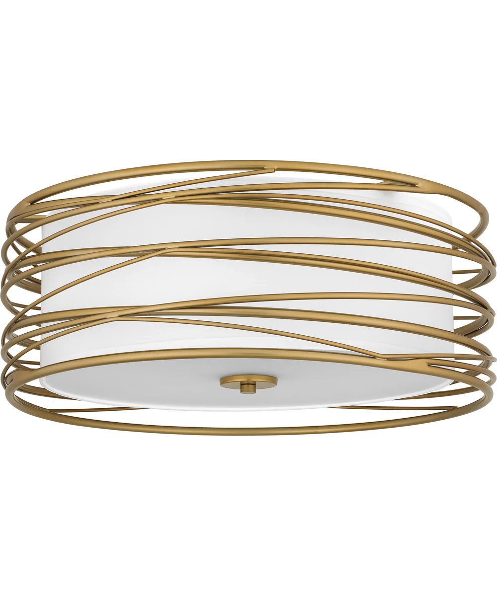 Spiral Large 3-light Semi Flush Mount Light Gold - Image 2