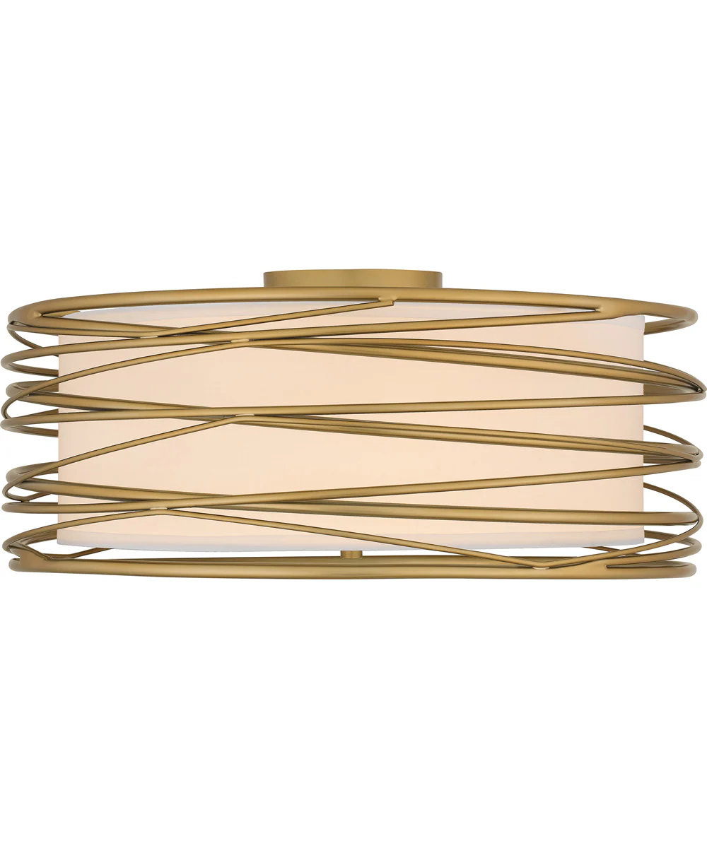 Spiral Large 3-light Semi Flush Mount Light Gold - Image 3