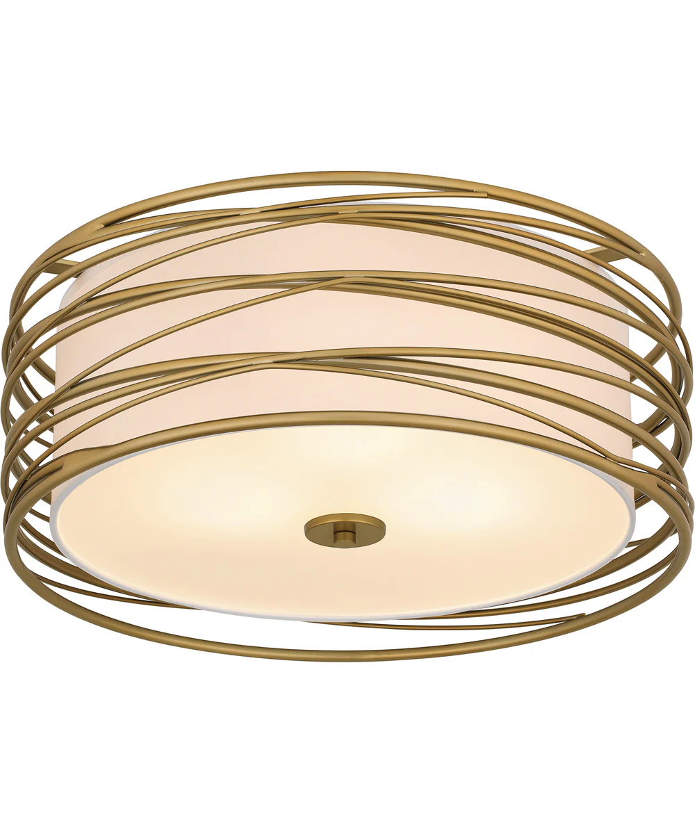 Spiral Large 3-light Semi Flush Mount Light Gold - Image 4