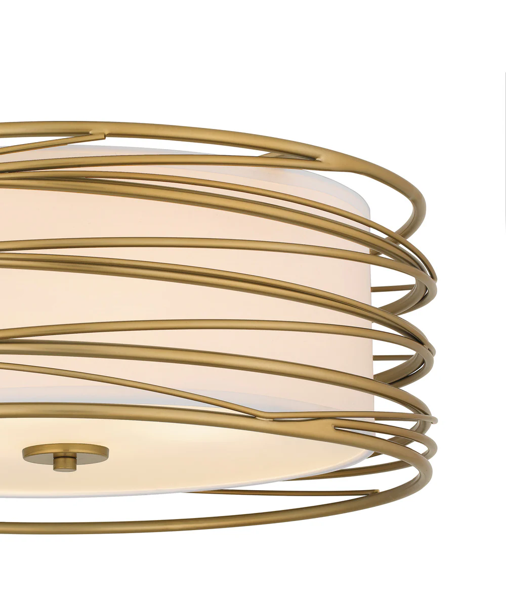 Spiral Large 3-light Semi Flush Mount Light Gold - Image 5