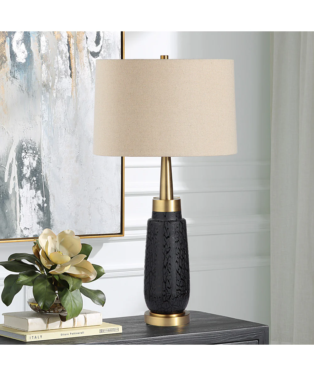 Spyglass Black Wood Grain Table Lamp - Image 3