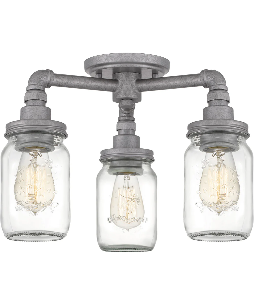 Squire 3-light Semi Flush Mount Galvanized - Image 2