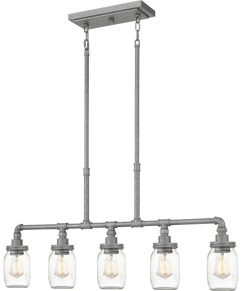 Squire 5-light Island Light Galvanized - Image 2