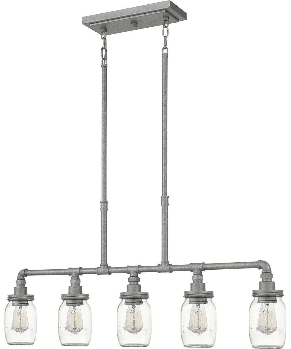 Squire 5-light Island Light Galvanized - Image 3