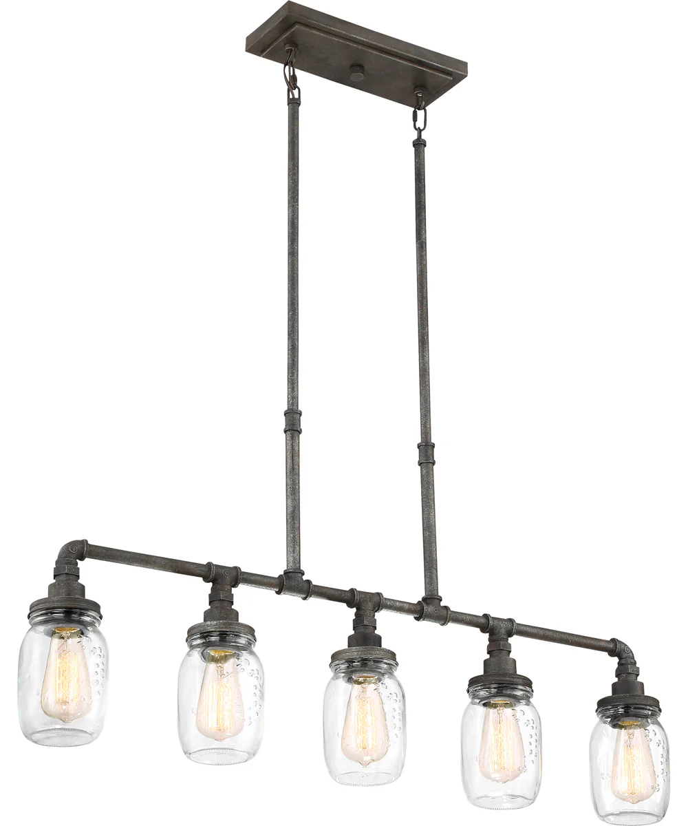 Squire 5-light Island Light Rustic Black - Image 4