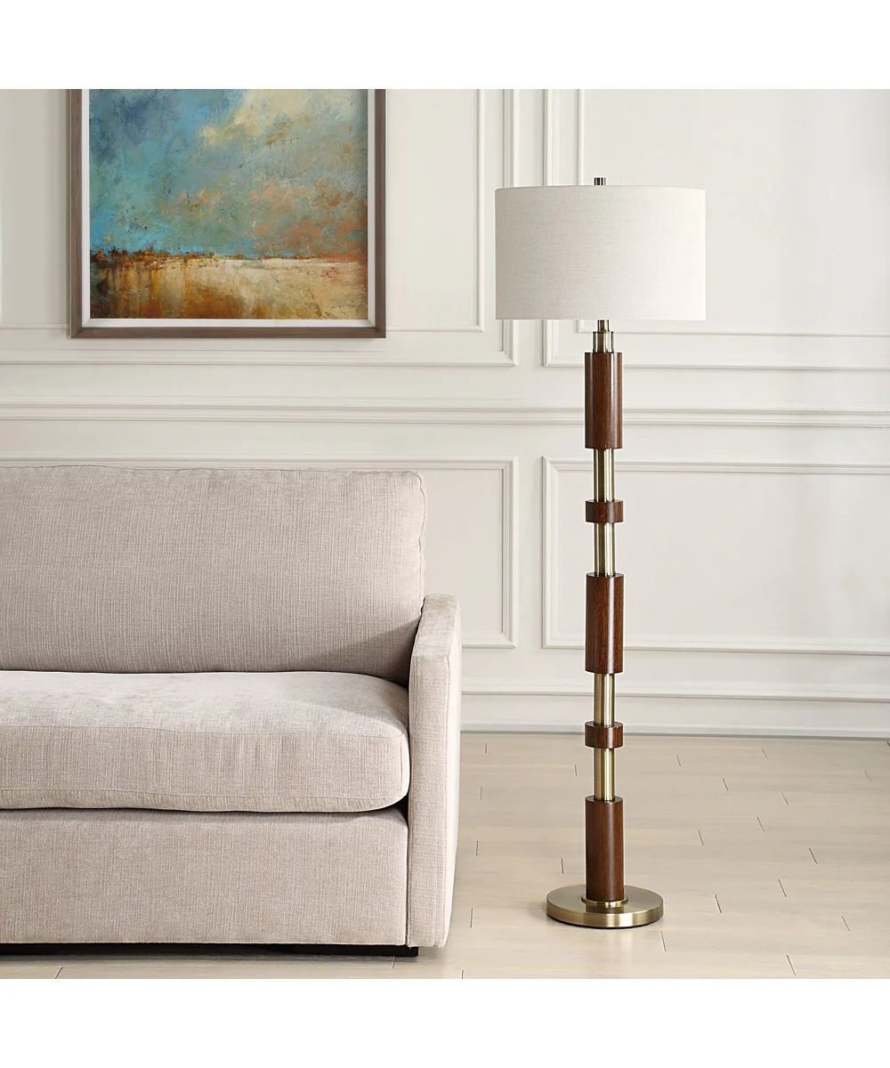 Stacked Wooden Floor Lamp - Image 3