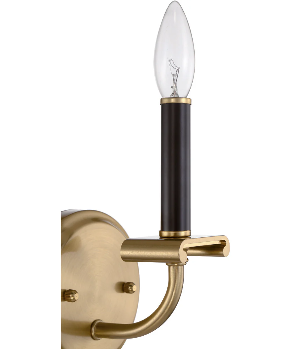 Stanza 1-Light Wall Sconce Flat Black/Satin Brass - Image 7