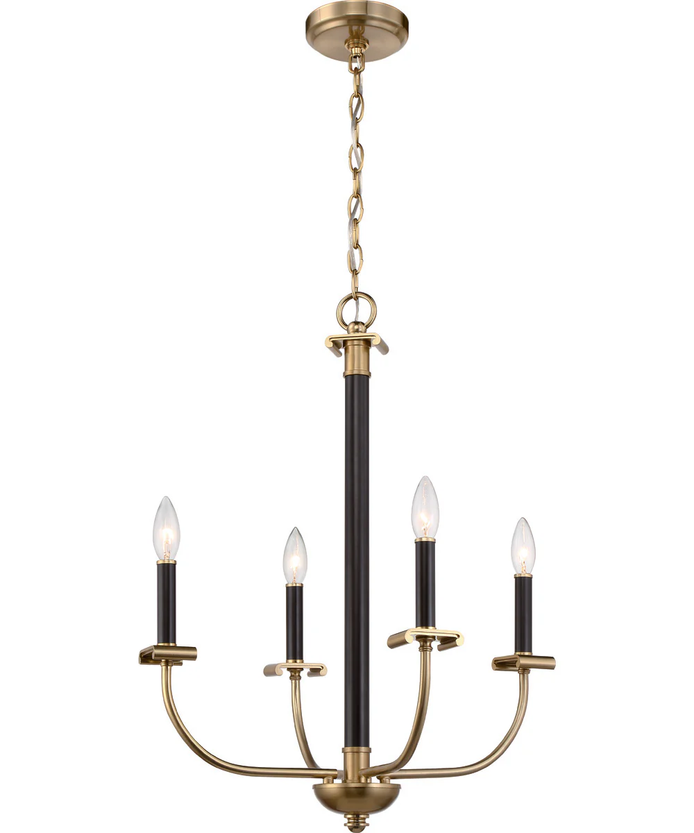 Stanza 4-Light Chandelier Flat Black/Satin Brass - Image 2