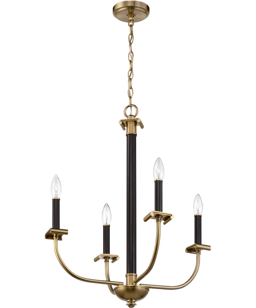 Stanza 4-Light Chandelier Flat Black/Satin Brass - Image 3