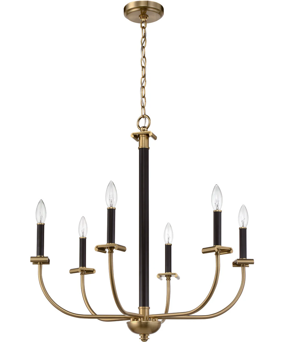 Stanza 6-Light Chandelier Flat Black/Satin Brass - Image 2