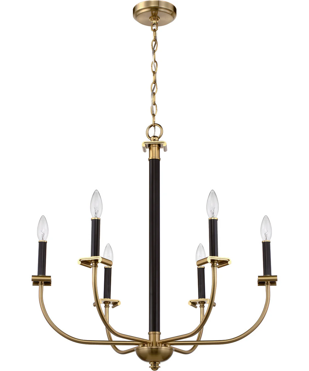 Stanza 6-Light Chandelier Flat Black/Satin Brass - Image 3