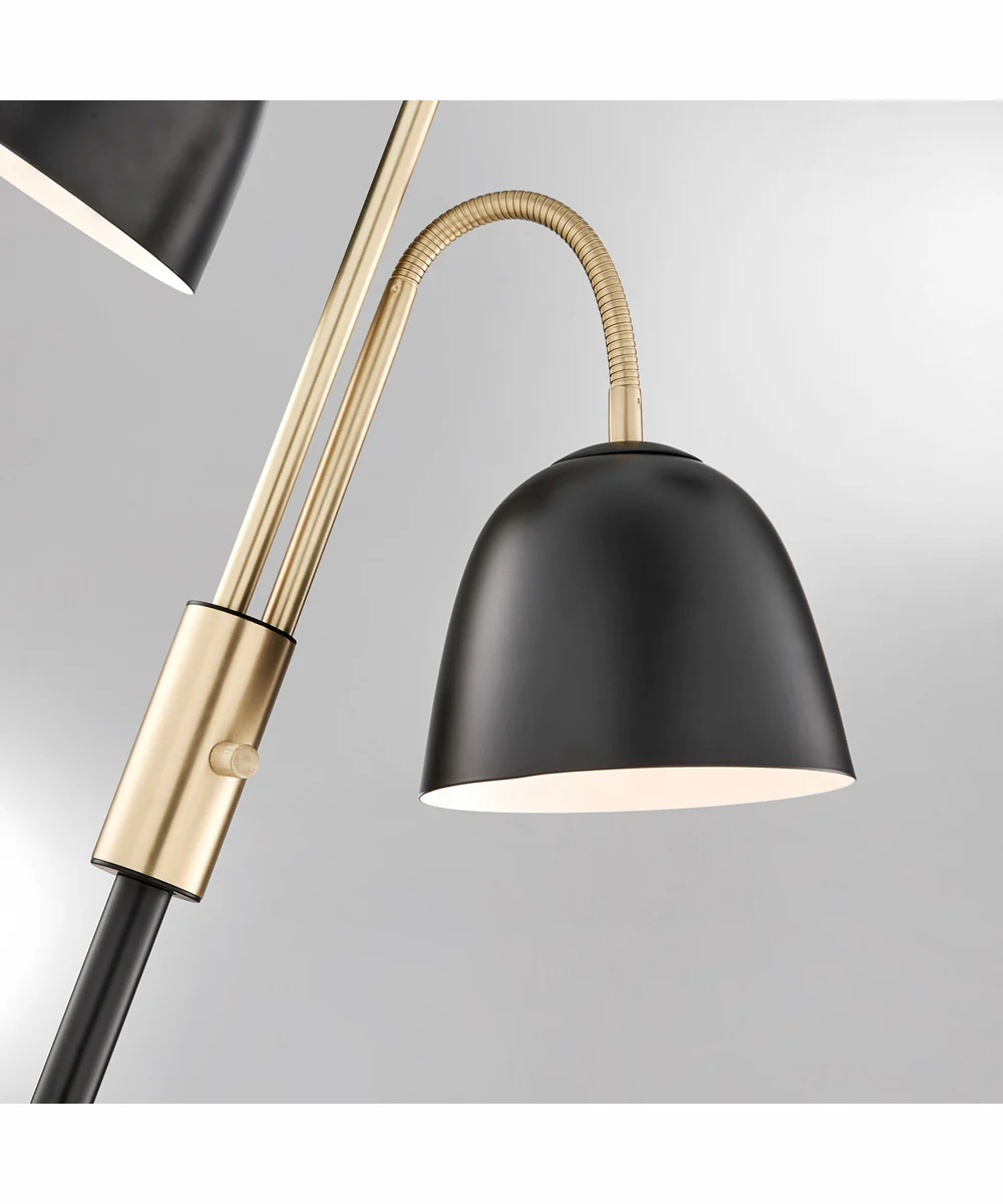 Stark 3-Light 3-Light Floor Lamp Antique Brass/Black - Image 2