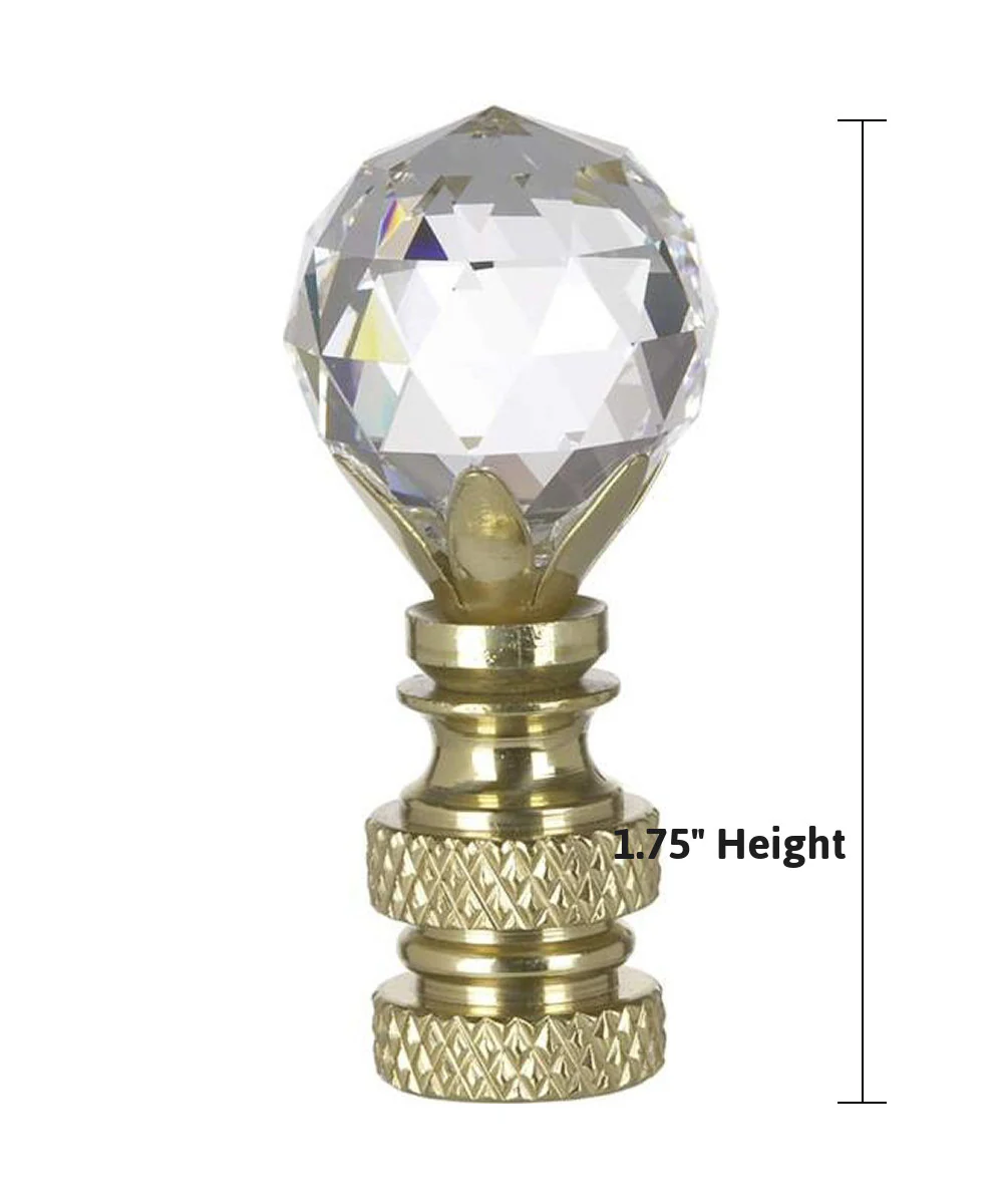 Stephanov Multi-Faceted Crystal Ball Ceiling Fan Pull, 2"h with 12" Polished Brass Chain - Image 3