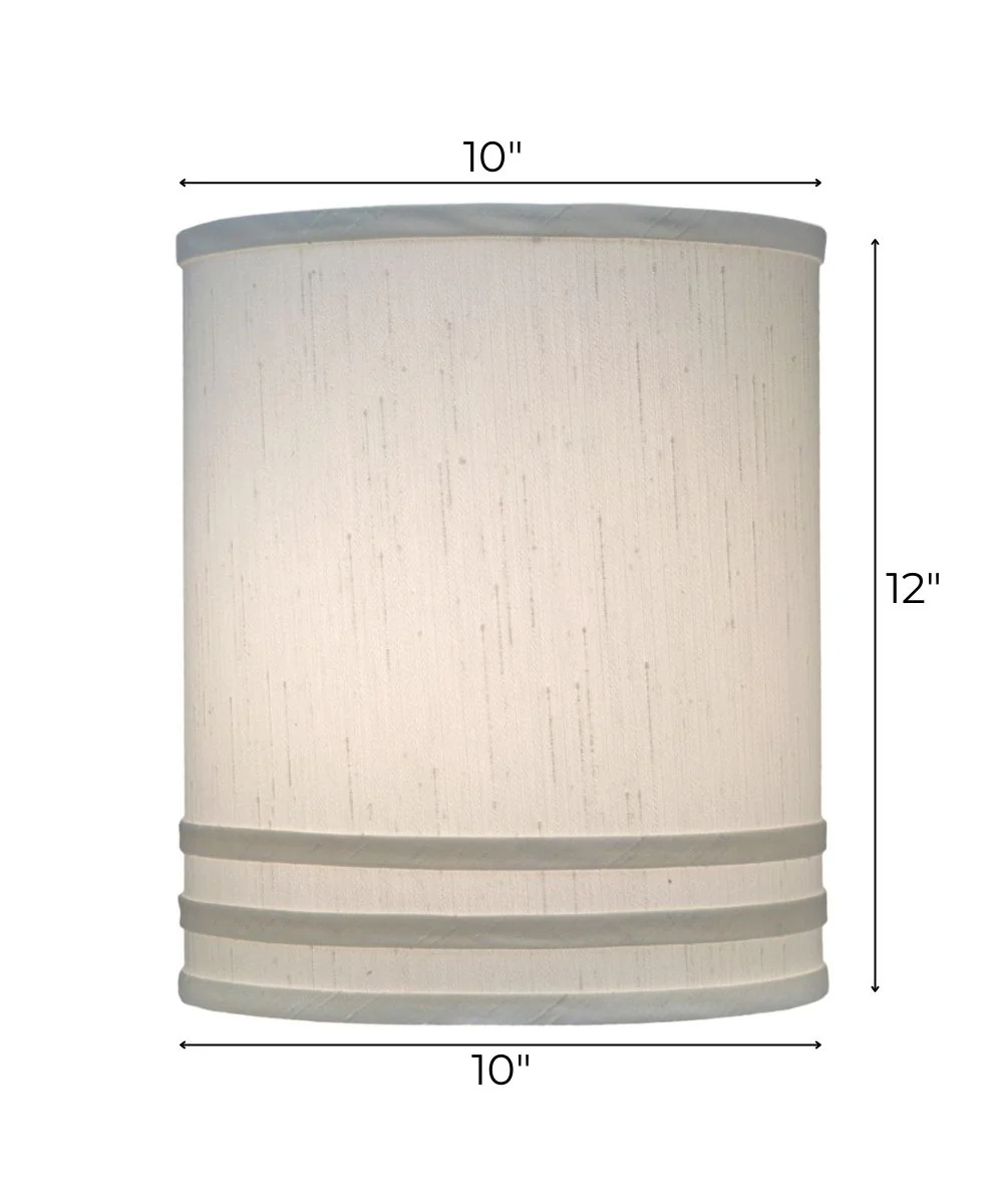 10x10x12 Global White with Horizontal Cylinder Hardback Lampshade - Image 3