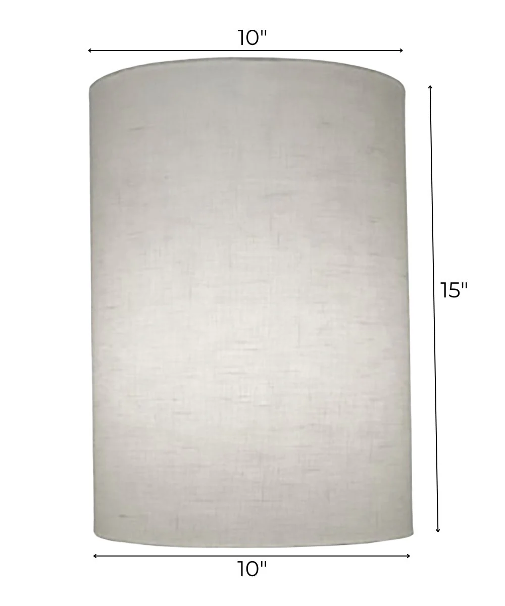 10x10x15 Cream Aberdeen Cylinder Hardback Lampshade - Image 3