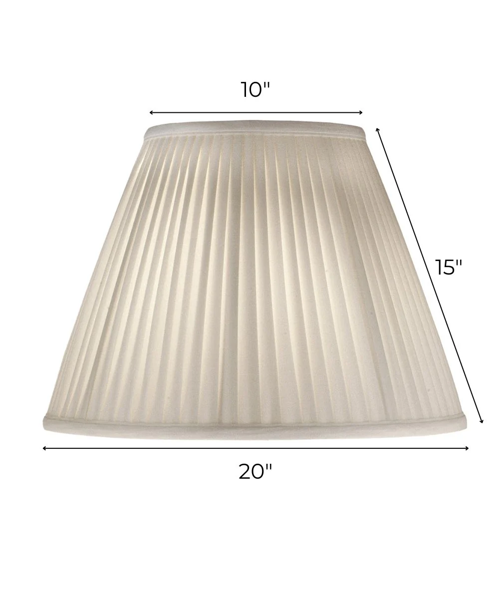 10x20x15 Off White Side Pleat Camelot Empire Softback Lampshade - Image 3