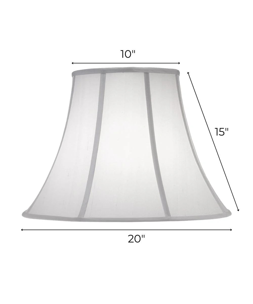 10x20x15 Off White Silk Shantung Bell Softback Lampshade - Image 3
