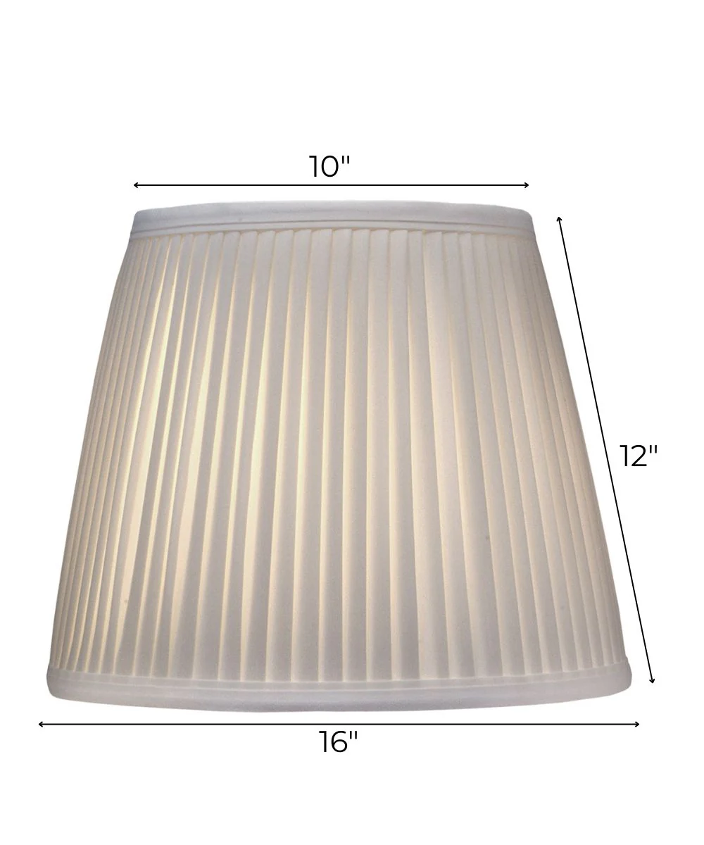 (10x7) (16x11) x 12 Off White Side Pleat Camelot Tapered Oval Softback Lampshade - Image 3
