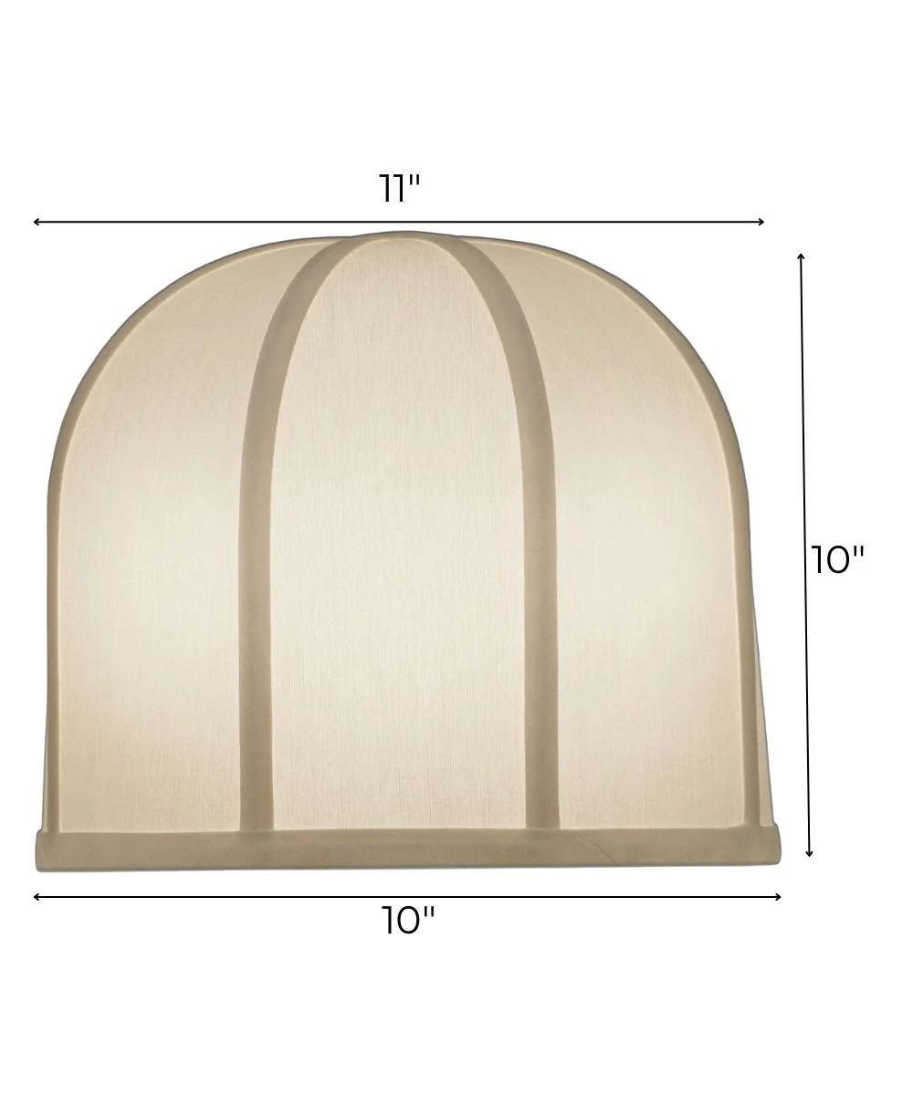 11x10x10 Off White Silk Shantung Umbrella Hardback Lampshade - Image 3