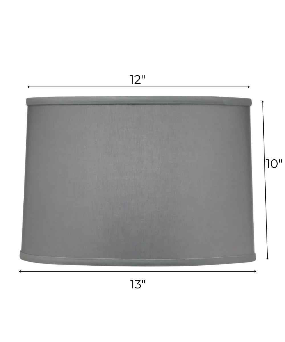 12x13x10 Gray Butcher Linen Drum Hardback Lampshade - Image 3