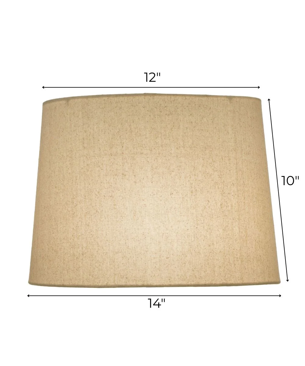 12x14x10 Natural Bombay Tapered Drum Hardback Lampshade - Image 3
