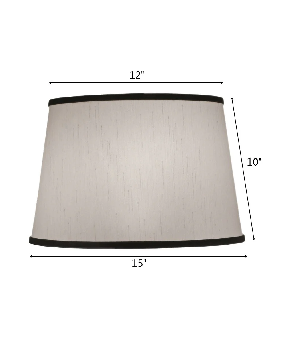 12x15x10 Global White with Black Trim Tapered Drum Hardback Lampshade - Image 3