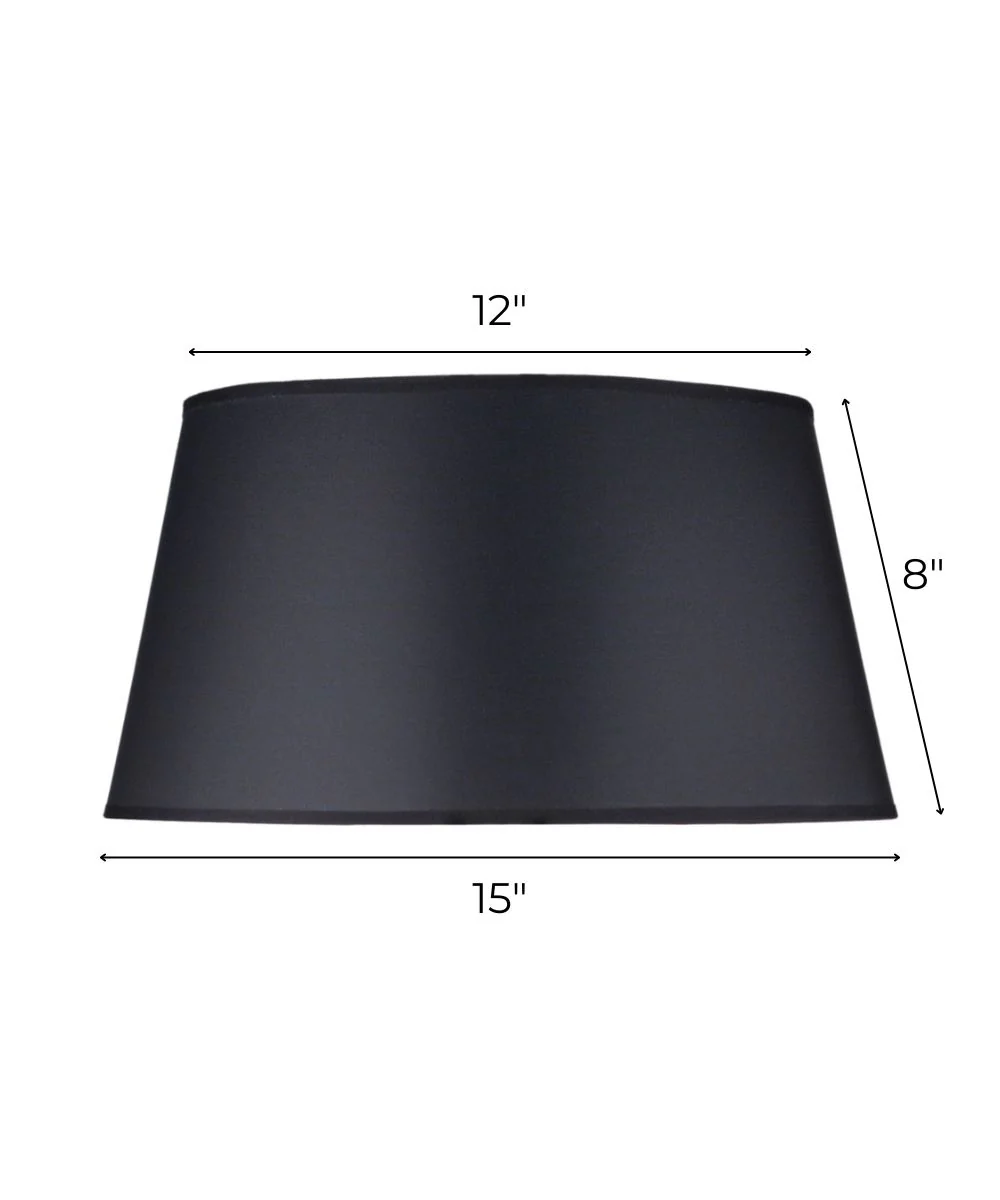 12x15x8 Black Opaque/Gold Foil Tapered Drum Hardback Lampshade - Image 3