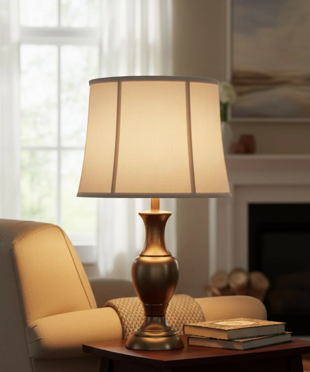 13x15x12 Off White Silk Shantung Deep Drum Softback Lampshade - Image 3