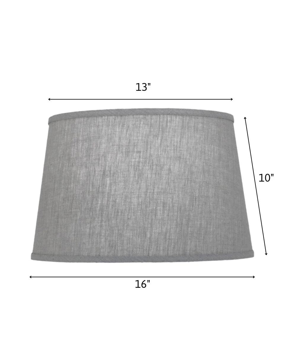 13x16x10 Ash Geneva Linen Drum Hardback Lampshade - Image 3