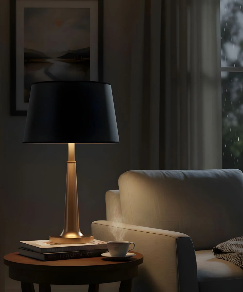 13x16x10 Black/Opaque Gold Foil English Barrel Hardback Lampshade - Image 2