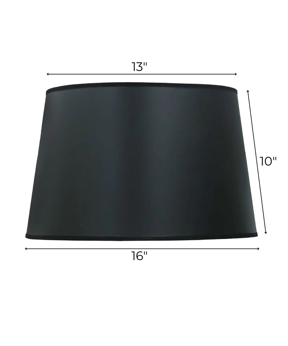 13x16x10 Black/Opaque Gold Foil English Barrel Hardback Lampshade - Image 3