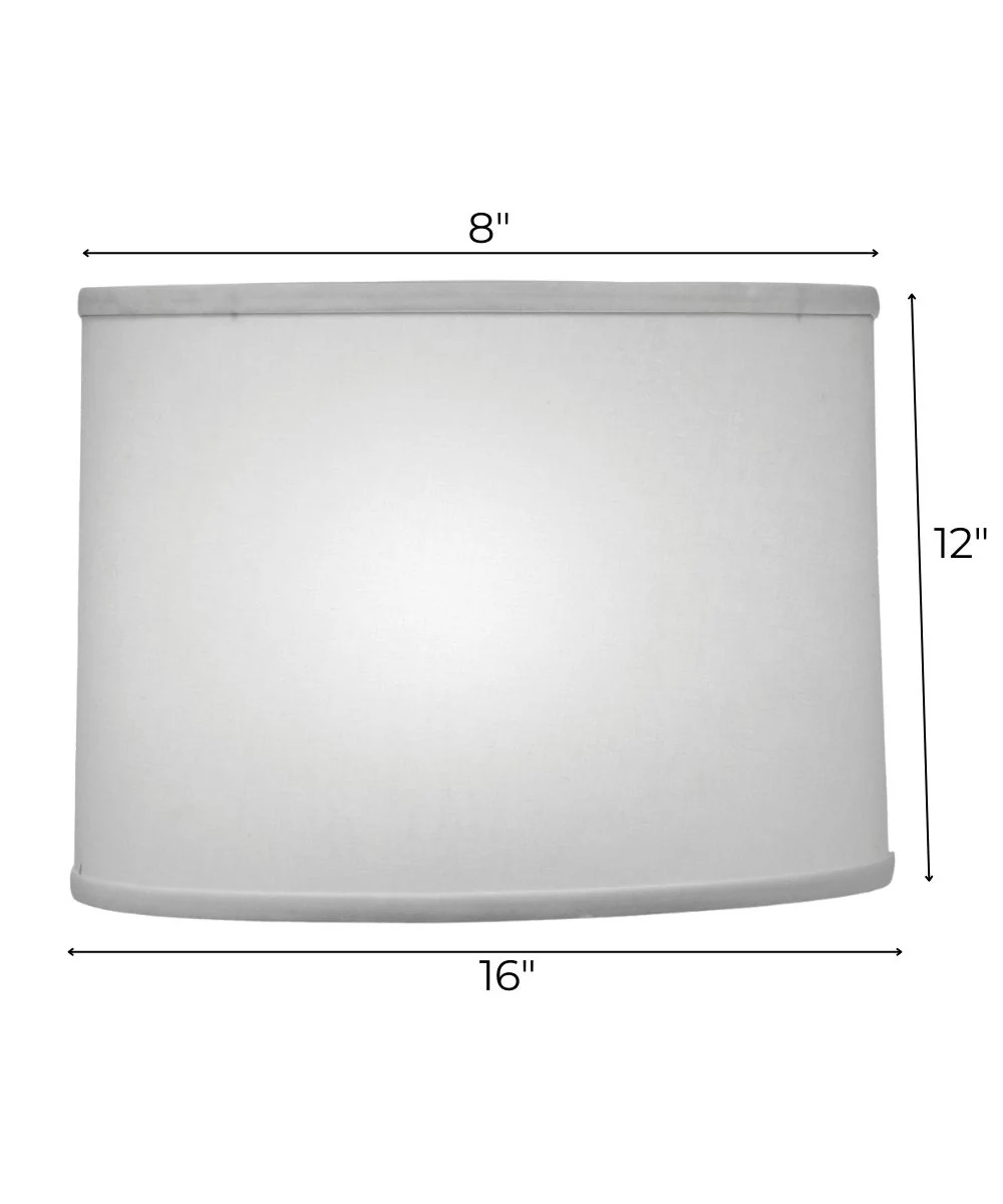 14x15x10 White Butcher Linen Drum Hardback Lampshade - Image 3