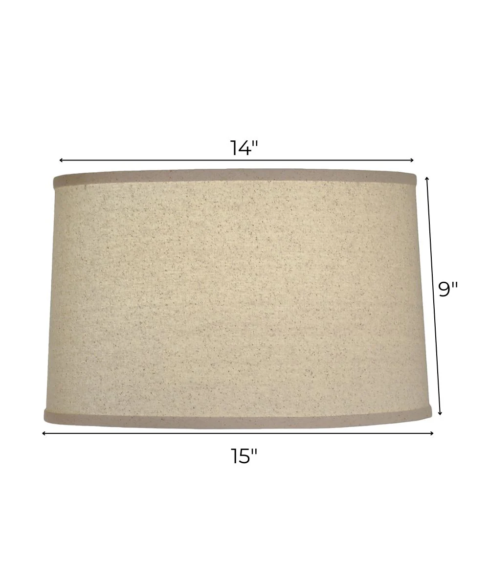 14x15x9 Natural Bombay Drum Hardback Lampshade - Image 3