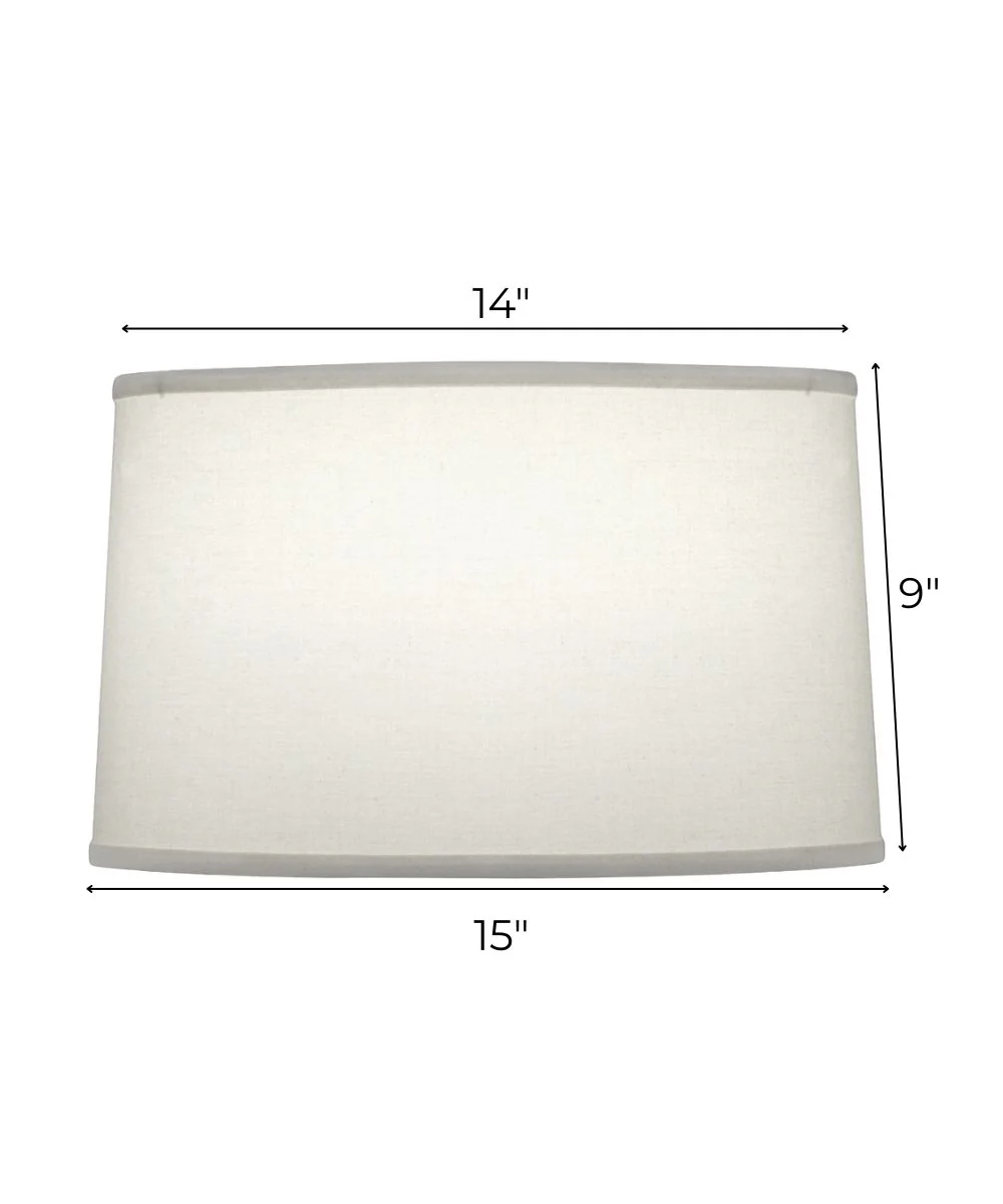 14x15x9 Natural Butcher Linen Drum Hardback Lampshade - Image 3