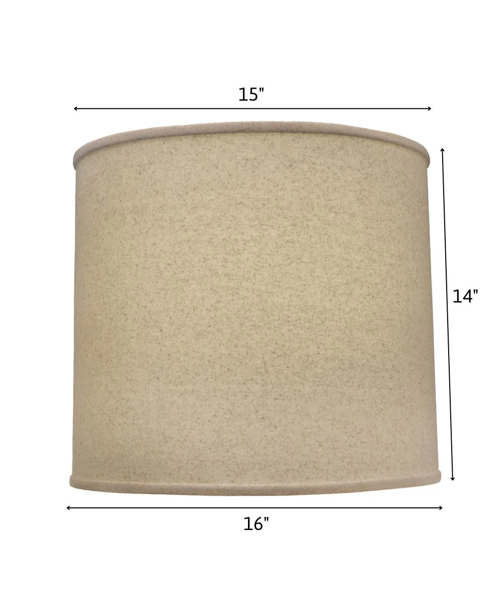 15x16x14 Natural Bombay Deep Drum Hardback Lampshade - Image 3