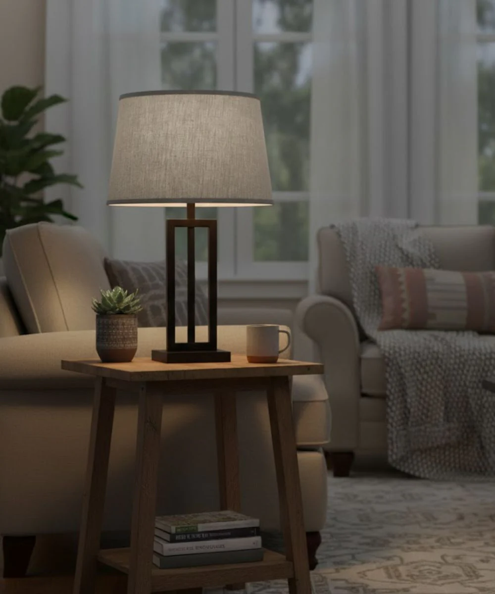 15x17x13 Ash Geneva Linen Tapered Drum Hardback Lampshade - Image 2
