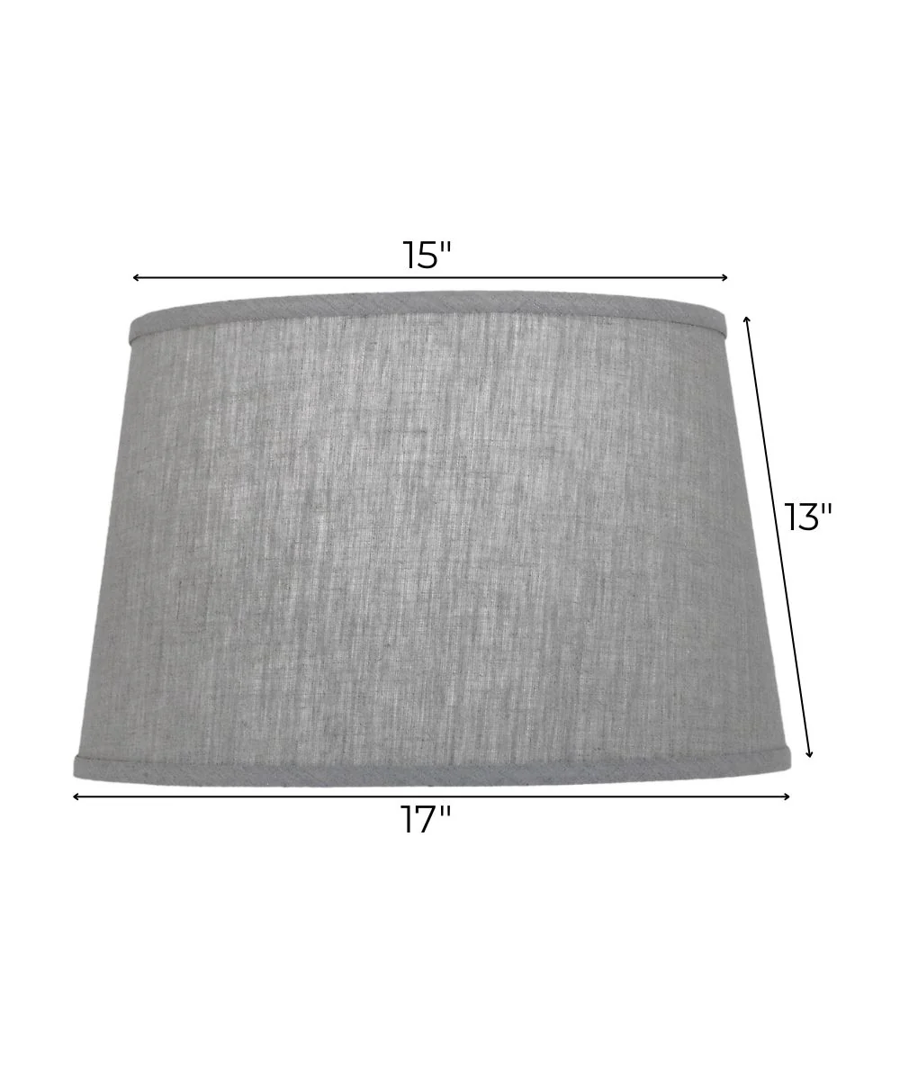 15x17x13 Ash Geneva Linen Tapered Drum Hardback Lampshade - Image 3