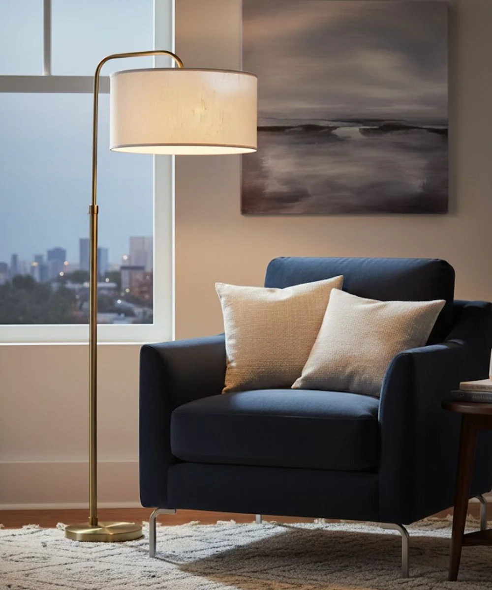 18x18x8 Global White Shallow Drum Hardback Lampshade - Image 2