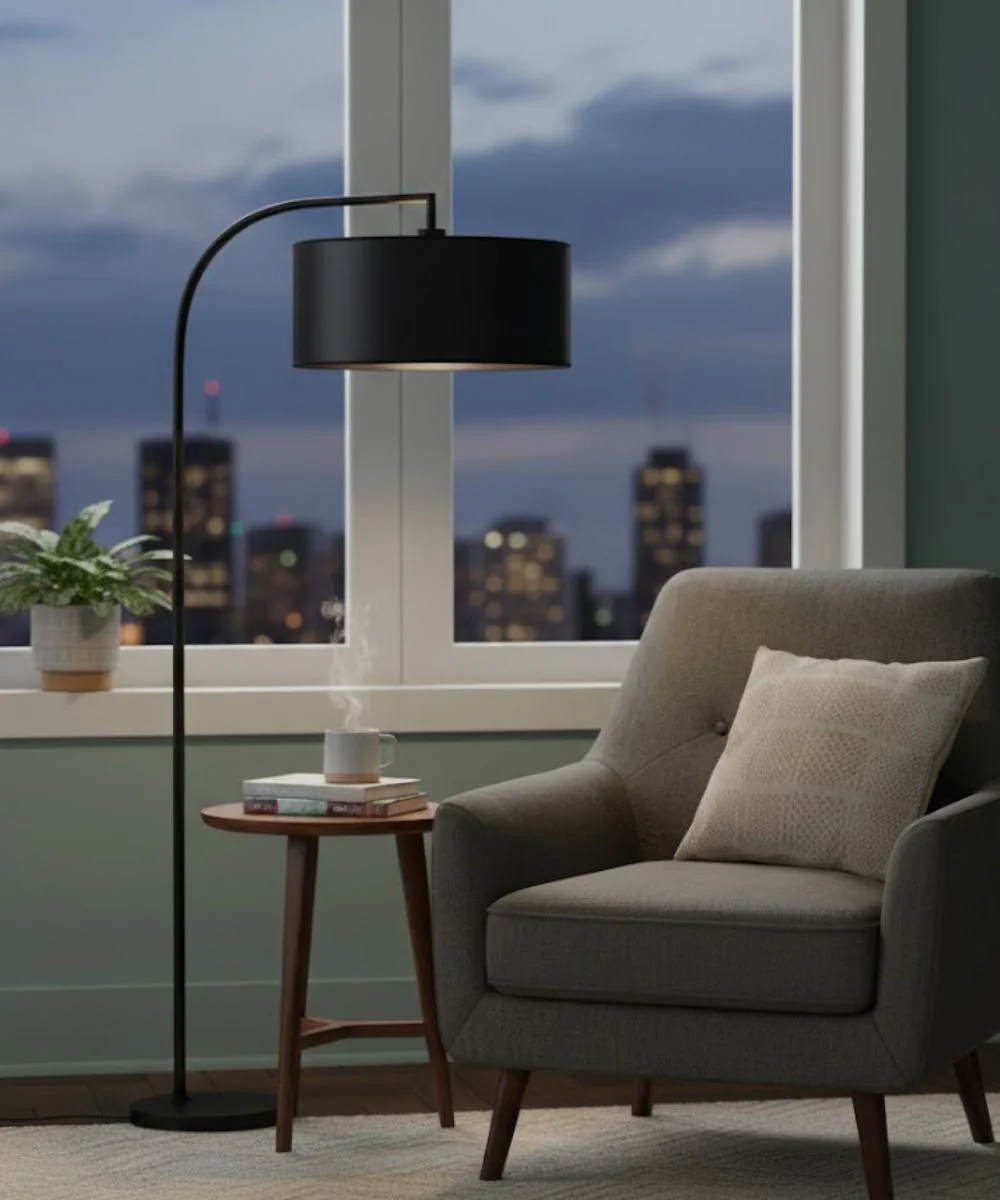 18x18x7 Black Opaque/Silver Foil Shallow Drum Hardback Lampshade - Image 2