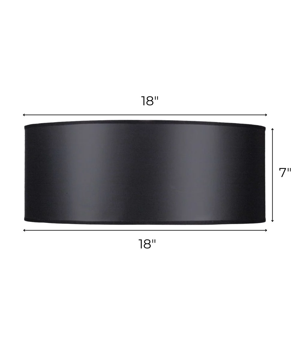 18x18x7 Black Opaque/Silver Foil Shallow Drum Hardback Lampshade - Image 3