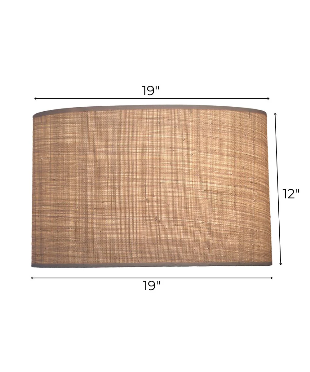19x19x12 Natural Raffia Drum Hardback Lampshade - Image 3