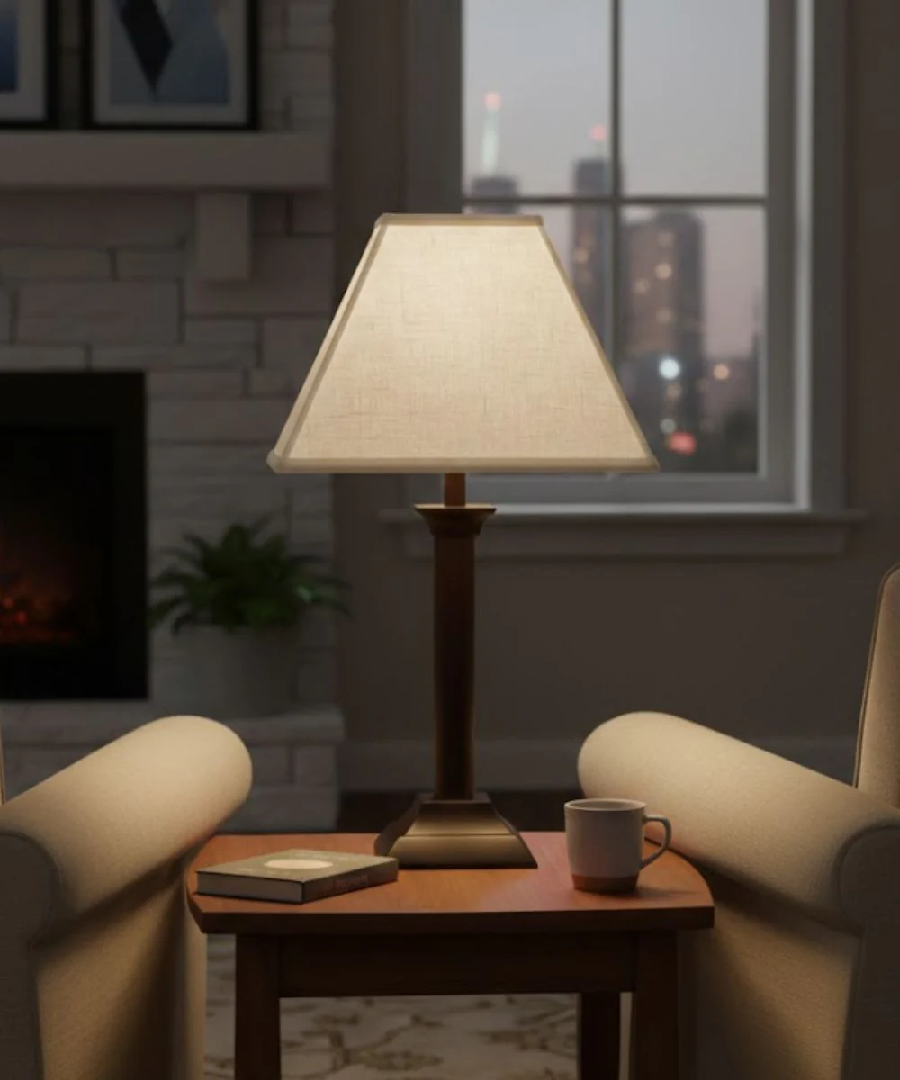 5x12x9 Cream Aberdeen Tapered Square Hardback Lampshade - Image 2