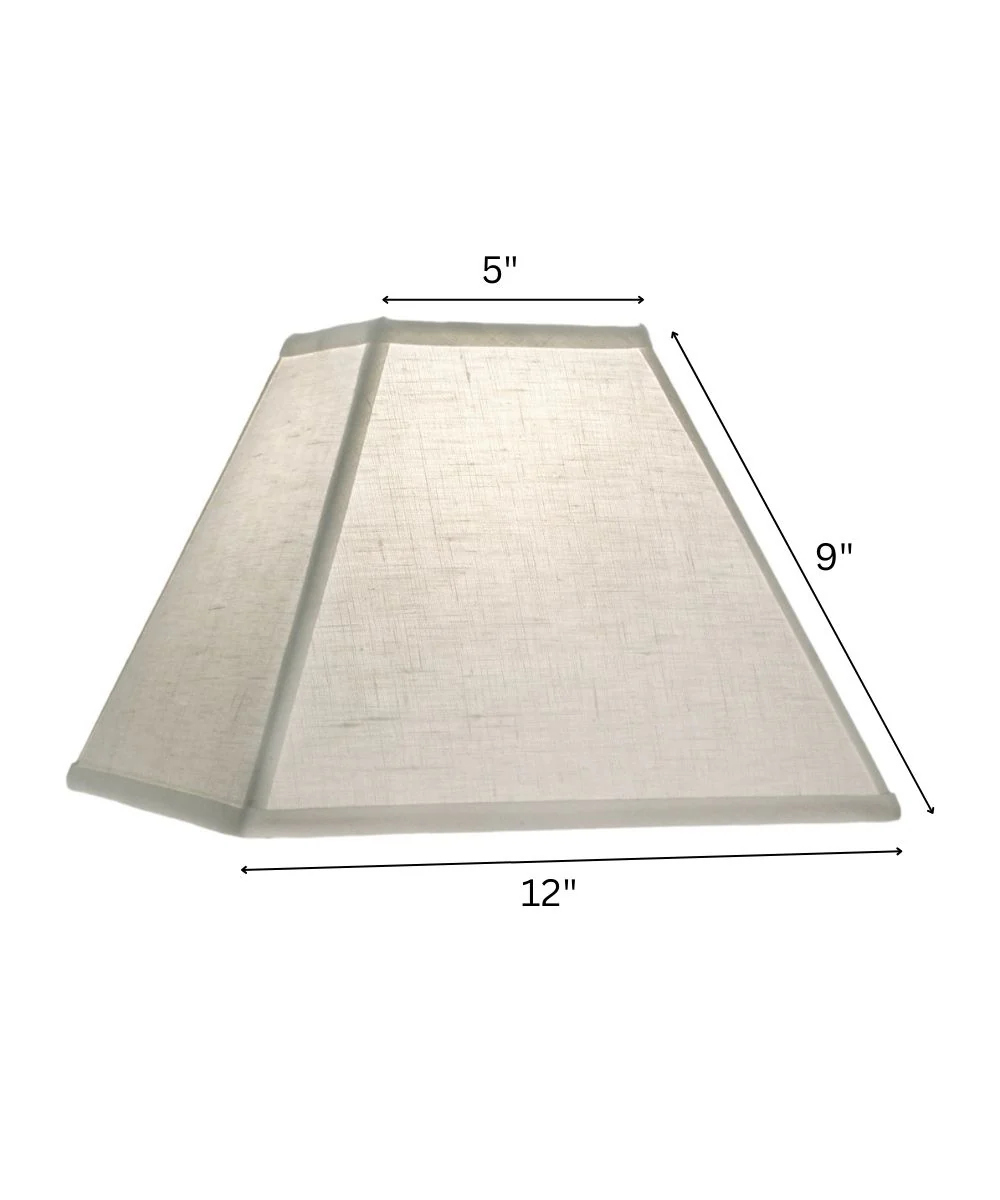 5x12x9 Cream Aberdeen Tapered Square Hardback Lampshade - Image 3
