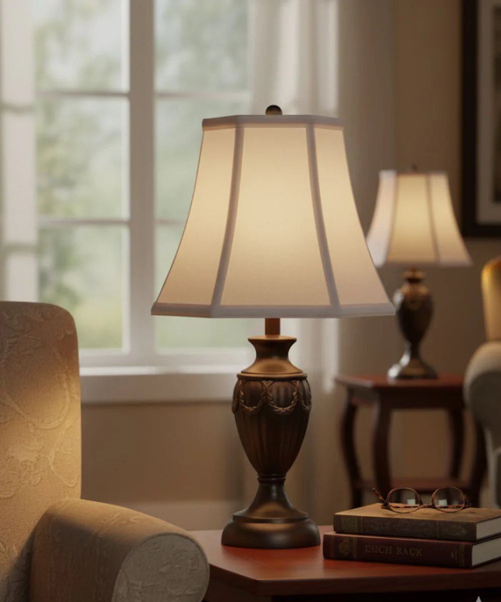 6x10x9 Pearl Supreme Satin Hex Bell Softback Lampshade - Image 3